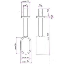 Reggitubo Centrale Ottonato Per Tubo Ovale 30 X 15 Con Fissaggio Passante Innesto Vite 6 Ma