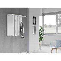 REGGY - Wall hook + large mirror - 6 double hooks - Shelf - Hall cupboard - 85x82x15cm
