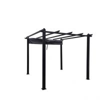 Concept-usine - Freistehende Gartenlaube 3 x 3 m aus Aluminium und grauem Stoff regia