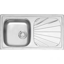 Reginox Einbauspüle mit Abtropffläche Beta 10 - robuste Edelstahlspüle, Spülbecken inklusive Siebkorbventil, Edelstahl poliert