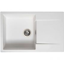 Reginox - Einbauspüle mit Abtropffläche Amsterdam 78 - robustes Spülbecken aus Granit, pure white