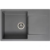 Reginox - Einbauspüle mit Abtropffläche Amsterdam 78 - robustes Spülbecken aus Granit, grey silvery