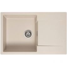 Reginox Einbauspüle mit Abtropffläche Amsterdam 78 - robustes Spülbecken aus Granit, caffe silvery