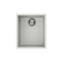 Reginox - Elleci Quadra100 Kitchen Sink Single Bowl White Granite Undermount Waste - White