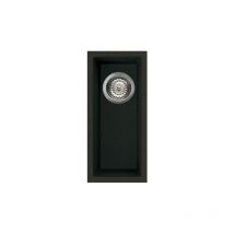 Reginox - Elleci Quadra50 Kitchen Sink Half Bowl Black Granite Undermount Waste - Black