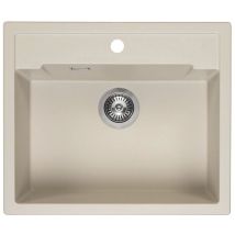 Reginox - Einbauspüle mit Frontblende Amsterdam 54 - robustes Spülbecken aus Granit, caffe silvery