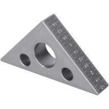 Ej.life - Regla triangular de aleación de aluminio de 45/90 grados, regla angular de 3,7 x 2,7 x 0,6 pulgadas, herramienta mate para medir ángulos