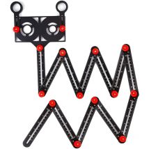 Règle de mesure multi-angle avec Trou de Positionnement, gabarit de mesure en alliage d'aluminium réglable sur 12 côtés, Multi Angle Template Tool,