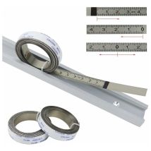 Règles métriques, Bandes de Piste Auto-adhésives, pour scie à Onglet, Mètre à Ruban, Règle d'échelle, de Droite à Gauche, 1M-0, Argent, 1PC