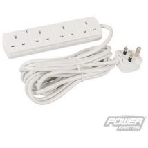 Regleta alargador con indicador de neón, 230 v 4 tomas, 5 m