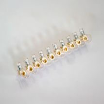 Tekox - Regleta ciega transparente de 10 polos de 10 mm² (750V 57A) color transparente