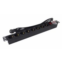 Bloc Multiprises Avec Interrupteur Phasak Bns 1520/ 8 Prises De Current/ Cable 3m/noir