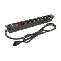 Phasak - Bloc multiprises avec interrupteur bns 3535/ 8 prises de current/ cable 2m/noir