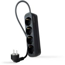 Nano Cable - Base Multiple 4 prises Câble 1,4m Noir 10.37.0004-ns-bk