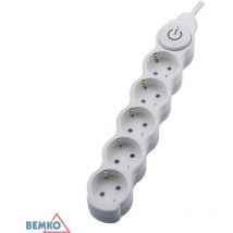 Regleta Schuko 5X 2P+Z+SWITCH 1.5mmx1.5mm