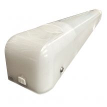 Applique sdb fluo 1x24W étanche polycarbonate 816mm avec tube T5 protection à vis antivol IP44 IK07 Fluolux 2 Sarlam 128703