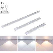 Réglette led avec détecteur de mouvement et batterie rechargeable usb en cct pose facile. Dimension: 60cm