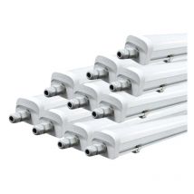 Silumen - Réglette led étanche 120cm 30W IP66 120lm/w - Pack de 10 / Blanc Chaud