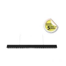 Miidex Lighting - Réglette led suspendue lineo reflecteur 30W 1200 mm blanc-neutre-4000k - noir