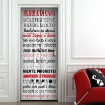 Rivestimento per porta 'regole di casa', 83x210 cm