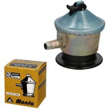 regulador gas butano monfa (30 grms./cm2) alcachofa gas, regulador gas butano. presión 29 mbar. caudal 2,5 kg/hora