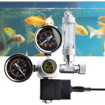 Readcly - Régulateur de CO2 d'Aquarium avec Adaptateur 12V, Réducteur de Pression pour Aquarium, Manomètre Double inclut Compteur De Bulles et Clapet