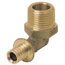 169133-001 - Codo 90° diámetro 12 dimensión 15x21 macho en latón - oro - Rehau