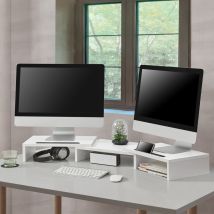 Réhausseur d'écran Vilppula réglable avec support de portable blanc [en.casa]