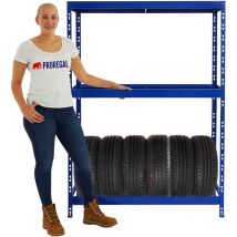 Étagère à pneus TIGER HxLxP 180x130x50cm avec Tablette jusqu'à 12 pneus Bleu Porte-Pneu, rack à pneus, rayonnage, stockage, rangement, support,