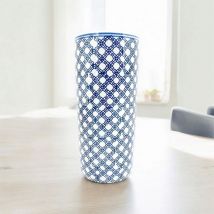 Geko - 18 Inch Round Umbrella Stand - L20 x W20 x H46 cm - Blue/White