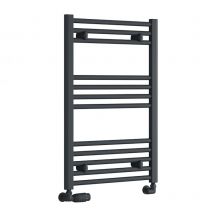 Capo Anthracite Vertical Straight Heated Towel Rail 800mm h x 400mm w, Electric Only - Thermostatic - Reina