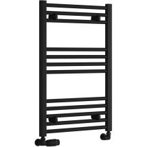 Reina - Capo Straight Heated Towel Rail 800mm h x 400mm w - Black