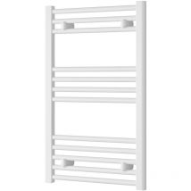 Capo White Electric Towel Rail 800mm High x 500mm Wide (+ Chrome Thermostatic Touch Element) - Reina