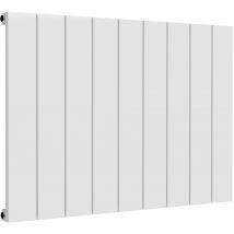 Reina - Casina Aluminium White Single Panel Horizontal Designer Radiator 600mm h x 850mm w - Central Heating - WhiteWhite