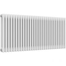 Reina - Colona Steel White Horizontal 3 Column Radiator 600mm h x 1370mm w, Dual Fuel - Standard - WhiteWhite