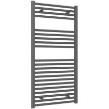 Reina - Diva Anthracite Electric Towel Rail 1200mm High x 600mm Wide (+ Anthracite Thermostatic Touch Element)