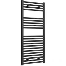Reina - Diva Black Electric Towel Rail 1200mm High x 500mm Wide (+ Black On/Off Touch Element)