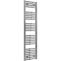 Diva Curved Chrome Electric Towel Rail 1600mm High x 400mm Wide (+ Chrome Thermostatic Touch Element) - Reina