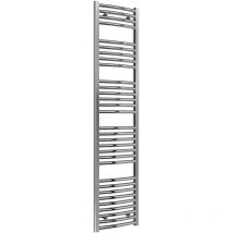 Reina - Diva Vertical Chrome Curved Heated Towel Radiator 1800mm h x 400mm w, Electric Only - Thermostatic