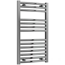 Reina - Diva Curved Heated Towel Rail 800mm h x 450mm w Chrome