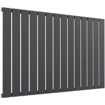 Reina Flat Steel Anthracite Horizontal Designer Radiator 600mm H x 1032mm W Single Panel Electric Only - Standard