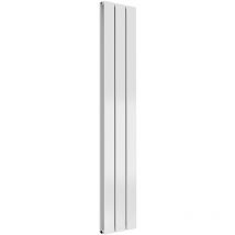 Flat Steel White Double Panel Vertical Designer Radiator 1600mm h x 218mm w, Electric Only - Standard - WhiteWhite - Reina