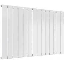 Reina - Flat Single Designer Horizontal Radiator 600mm h x 1032mm w White