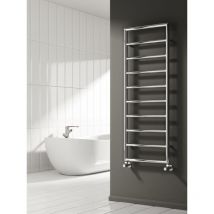 Reina - Nardo Steel Chrome Designer Towel Radiator 813mm h x 550mm w - Electric Only - Thermostatic - ChromeChrome