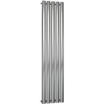 Reina - Nerox Stainless Steel Brushed Single Panel Vertical Designer Radiator 1800mm h x 295mm w, Electric Only - Standard - BrushedBrushed