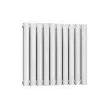 Reina - Neval Aluminium Double Panel Horizontal Radiator 600mm h x 581mm w White Electric Only Thermostatic - White