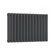 Reina - Neval Aluminium Double Panel Horizontal Radiator 600mm h x 817mm w Anthracite Dual Fuel Standard - AnthraciteAnthracite