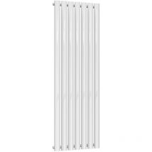 Reina - Neval Aluminium White Single Panel Vertical Designer Radiator 1800mm h x 404mm w, Dual Fuel - Standard - WhiteWhite