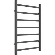 Reina - Serena Steel Designer Heated Towel Rail Anthracite 800mm h x 500mm w Electric Only Thermostatic