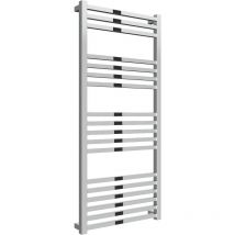 Reina - Vasto Steel Chrome Designer Heated Towel Rail 1130mm h x 500mm w Dual Fuel - Thermostatic